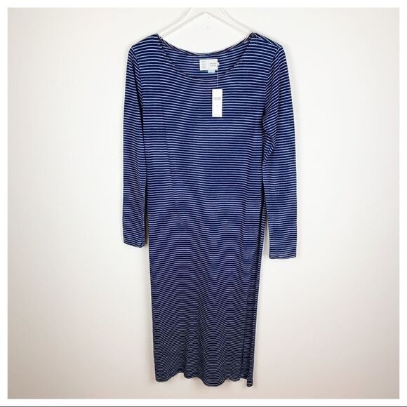 Anthropologie Blue/White Striped Long Split Tunic - Picture 1 of 10
